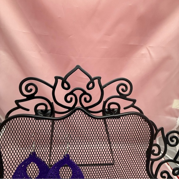 Decorative Metal Earring Organizer – Scrollwork - Vintage Inspired Display - Picture 5 of 8